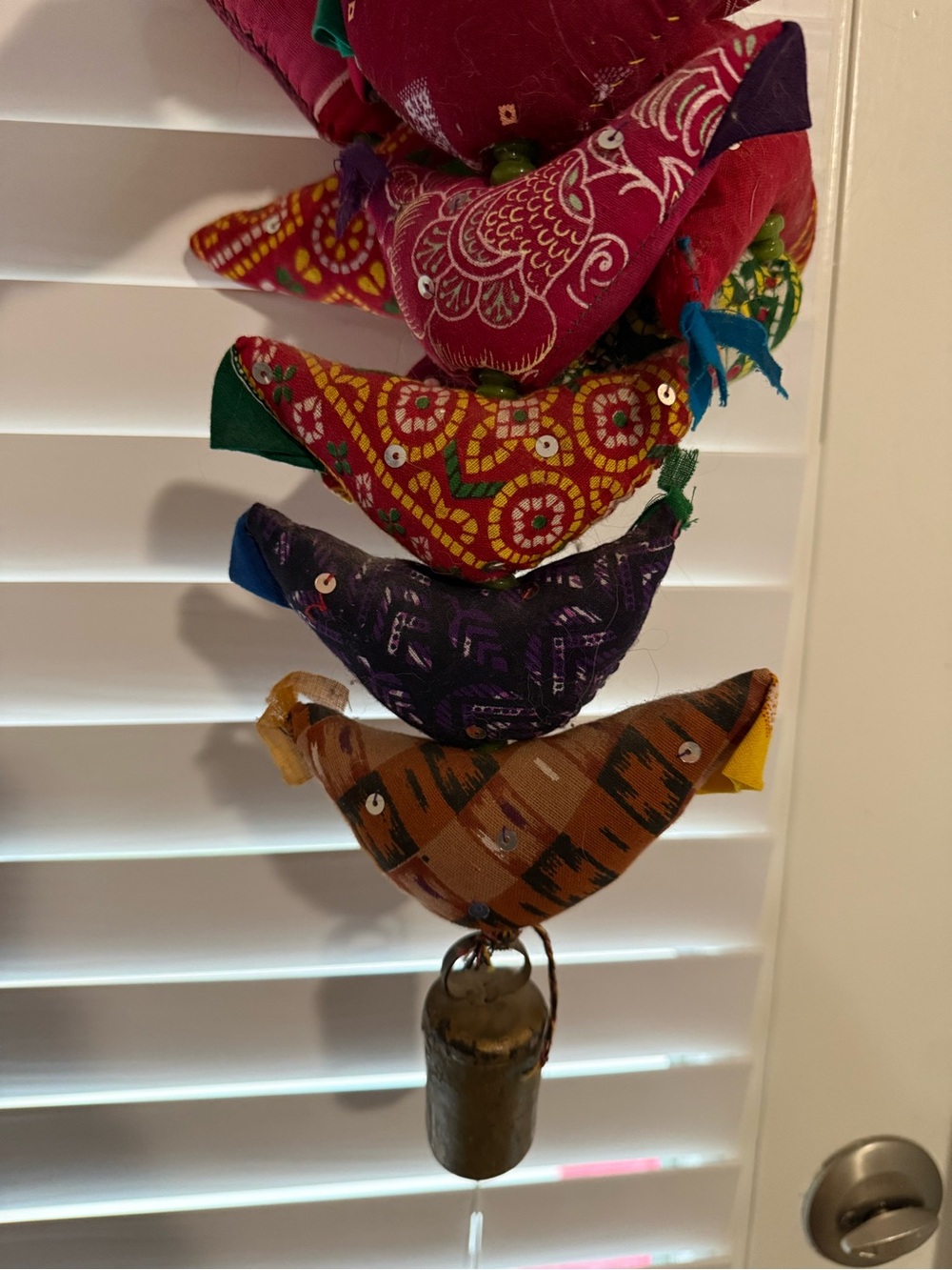 Handcrafted Hanging Bird Garland - Red Multicolor